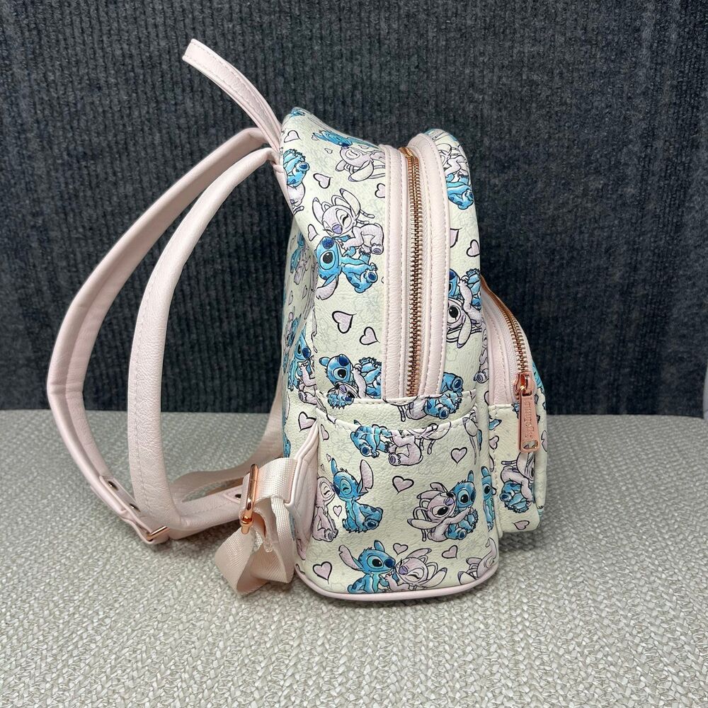 Loungefly Disney Parks Exclusive Mini Backpack Lilo & Stitch Angel Hearts Bag - Picture 4 of 6